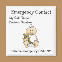 Babysitter's Emergency Contact Magnet by 13BlackCatsDesigns Babysitter's Emergency Contact Magnet