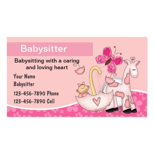Babysitting Business Cards (front side)