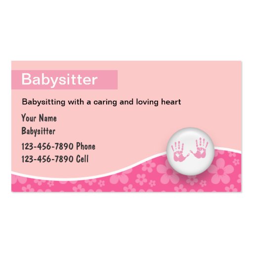 babysitting business cards ideas