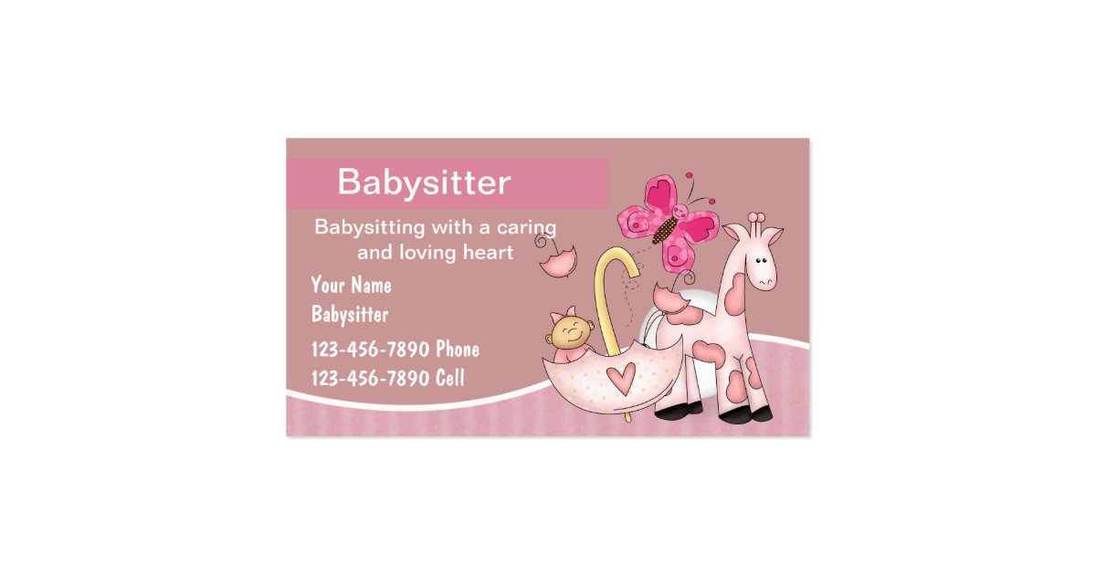 babysitting business cards zazzle babysitting cards templates free