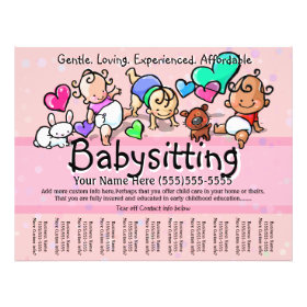 Babysitting.Child Care.Day Care.Custom text/color Flyer