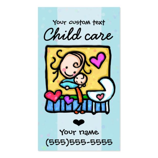Babysitting Child Care Nanny Daycare 2 Business Card (front side)