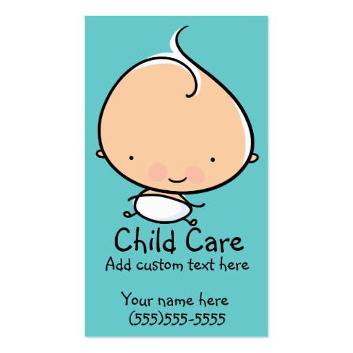 Babysitting or Child care custom business card (front side)