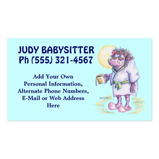 Babysitting Or Household Chores Business Card Template (back side)