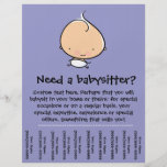 Babysitting promotional tear sheet flyer