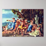 Bacchanal Before A Statue Of Pan By Poussin Nicola Poster