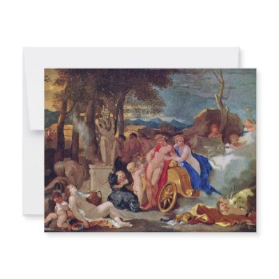 Bacchus And Ceres With Nymphs And Satyrs By Bourdo Custom Announcement by Artcollection