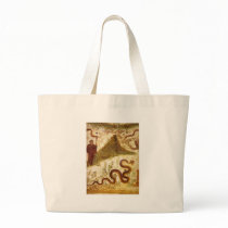Bacchus and Serpent Agathodaimon in Pompeii Canvas Bags