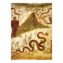 Bacchus and Serpent Agathodaimon in Pompeii Personalized Invitation