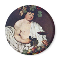 Bacchus By Michelangelo Merisi Da Caravaggio Refrigerator Magnet