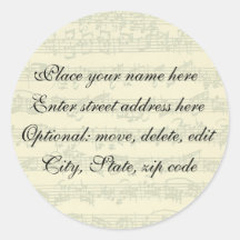 Bach Address Label Round Sticker