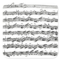 Bach Cello Suite Manuscript Square Sticker