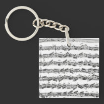 Bach Cello Suite Music Manuscript key chains