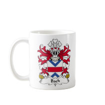 Bach Family Crest mugs by coatsofarms Bach Family Crest mugs