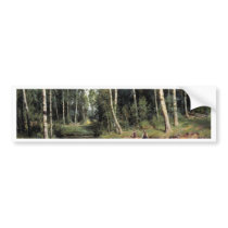 Bach In The Birch Forest By Schischkin Iwan Iwanow Bumper Stickers
