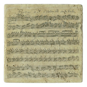 Bach Partita Music Manuscript for Violin Solo Trivets