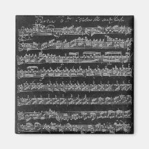 Bach Partita White on Black Refrigerator Magnet