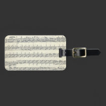 Bach Violin Partita Music Manuscript Customizable luggage tags