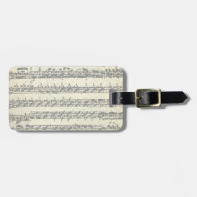 Bach Violin Partita Music Manuscript Customizable Travel Bag Tag