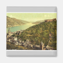 Bacharach and ruins of Stahleck, the Rhine, German Fridge Magnet
