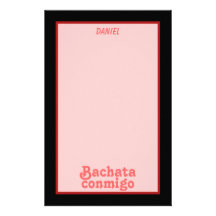 Bachata Conmigo Latin Salsa Dancing Custom Customized Stationery