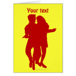 Bachata Latin Dancers Silhouette Custom Cards