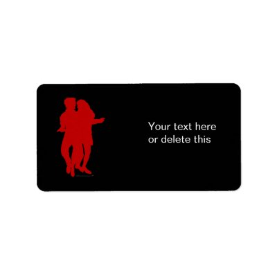 Bachata Latin Dancers Silhouette Custom Address Label by alinaspencil