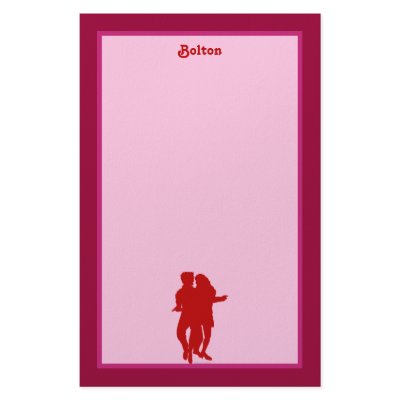 Bachata Latin Dancers Silhouette Custom Stationery by alinaspencil