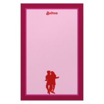 Bachata Latin Dancers Silhouette Custom Stationery