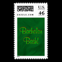 Bachelor Bash Green Beauty Postage stamps