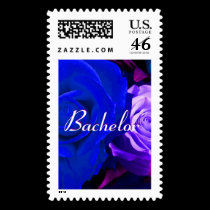 Bachelor Blue Purple Rose Postage stamps