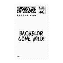 Bachelor Gone Wild (Blk) postage by CelebrationZazzle Bachelor Gone Wild (Blk) postage
