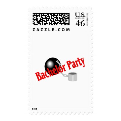 Bachelor Party (Ball and Chain) Stamp by CelebrationZazzle