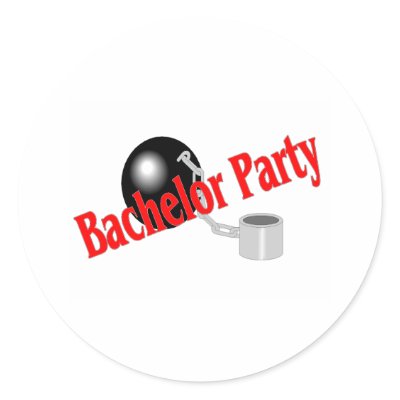 Bachelor Party Ball and Chain Stickers by WeddingZazzle