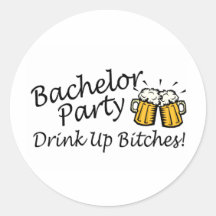 Bachelor Party Beer Jugs Round Sticker