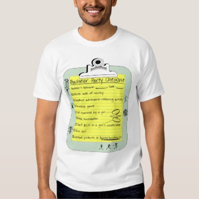 Bachelor Party Checklist T-shirt