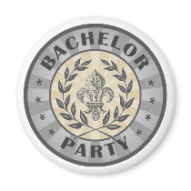 Bachelor Party Crest Design magnets