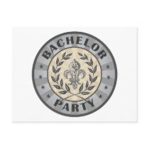 Bachelor Party Crest Design postcards