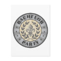 Bachelor Party Crest Design postcards by TeeShirtsTShirts Bachelor Party Crest Design postcards