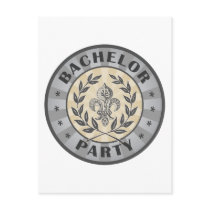 Bachelor Party Crest Design postcards