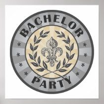 Bachelor Party Crest Design Print