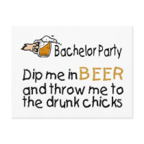 Bachelor Party Dip Me In Beer Postcards