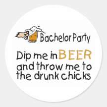 Bachelor Party Dip Me In Beer Stickers