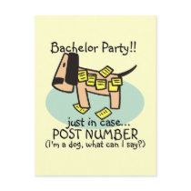 Bachelor Party Dog T-shirts and Gifts Post Card