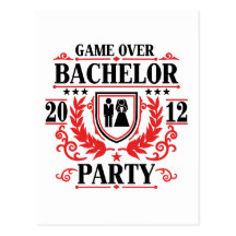 bachelor party game over 2012 post cards