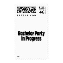 Bachelor Party In Progress (Blk) postage by BacheloretteGirl Bachelor Party In Progress (Blk) postage