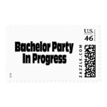 Bachelor Party In Progress (Blk) postage by BacheloretteGirl Bachelor Party In Progress (Blk) postage