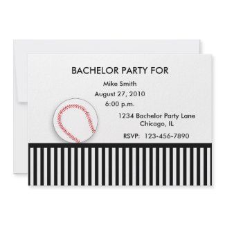 Bachelor Party Invitation Black White Baseball Bachelor Party Invitation Black White Baseball