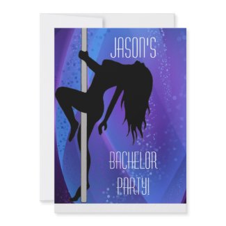 Bachelor Party Invitation - Stripper Girl Purple invitation