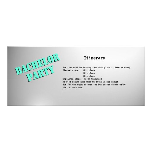 Bachelor Party Limo Pass Custom Announcement